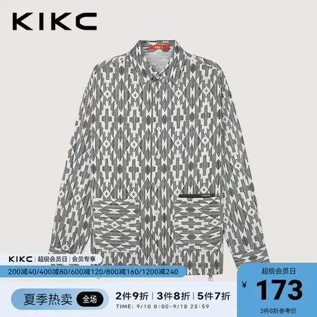 kikc衬衫男高级感2023春夏新款商场同款宽松潮流痞帅衬衫式外套图片