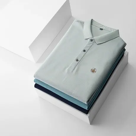 polo衫男短袖夏季商务透气运动上衣体恤休闲男装冰丝速干翻领T恤商品大图