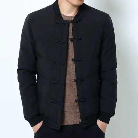 中国风冬季男士棉衣复古盘扣外套上衣休闲保暖衣服男装棒球领棉袄商品大图