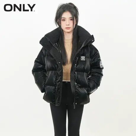 ONLY冬季90白鸭绒保暖宽松立领短款羽绒服女|124423038商品大图