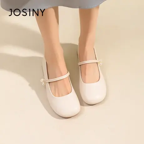 Josiny/卓诗尼女神推荐~2023夏季新款小皮鞋百搭仙女风复古女鞋子商品大图