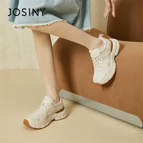 Josiny/卓诗尼老爹鞋2023新款春季运动鞋潮流厚底百搭增高女鞋子商品大图