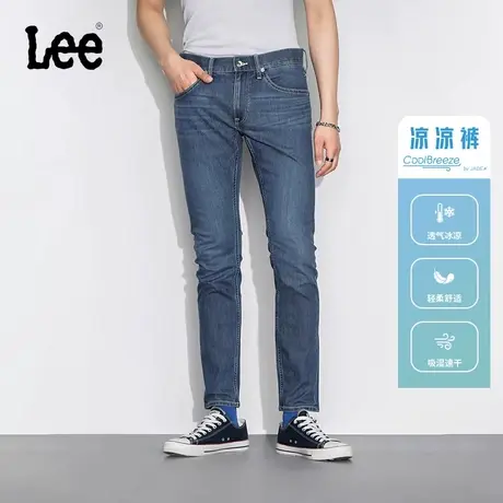 Lee商场同款709精玉透凉中深蓝色男牛仔裤凉凉裤LMB1007095EE-475商品大图