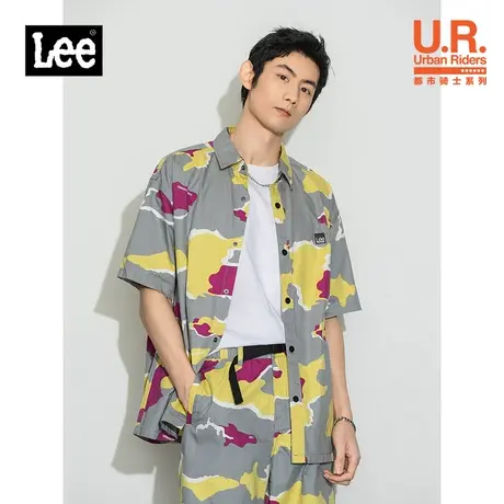Lee商场同款22春夏新品舒适迷彩印花男短袖衬衫LMT001504100-565图片