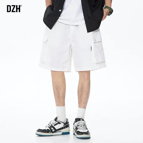 男士白色冰丝裤子男短裤夏季薄款潮牌运动休闲速干五分裤宽松半裤商品大图
