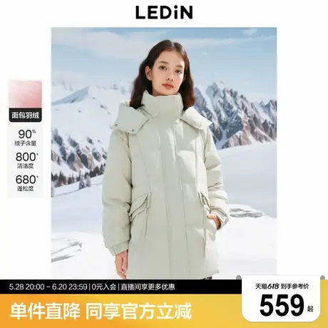 乐町一手长收腰工装羽绒服女2024年冬季新款微A廓形保暖外套商品大图