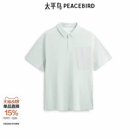 【商场同款】太平鸟男装POLO25夏新款修身压胶运动上衣 B2COF2462图片