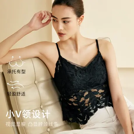 美奈川蕾丝美背内衣一体式吊带可外穿收副乳聚拢防下垂无钢圈文胸商品大图