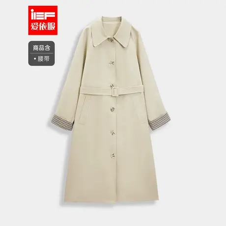 IEF/爱依服【微胖】大码女装2025秋季新款英伦风气质感风衣长外套图片