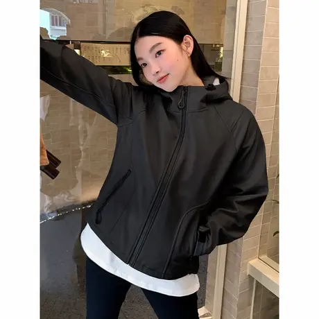 KV真维斯软壳开衫外套女2025秋季新款防风防水防污户外休闲上衣女商品大图