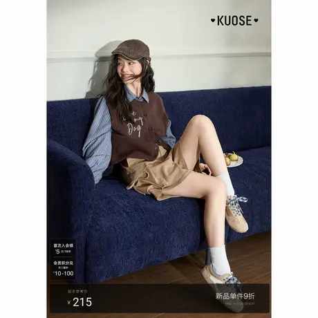 阔色卡其色工装休闲短裤女夏装25秋冬季新款灰色宽松直筒五分裤子商品大图