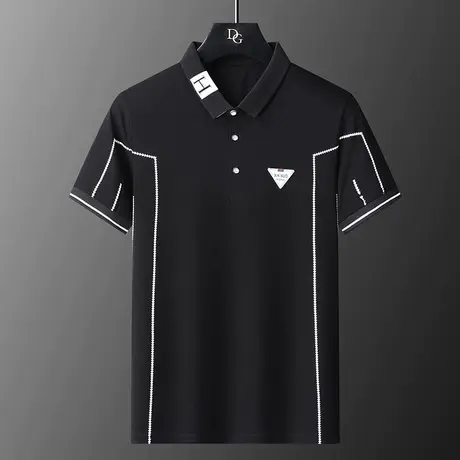 保罗POLO衫男短袖t恤冰丝青年翻领衣服夏季商务潮牌高端纯棉半袖T商品大图