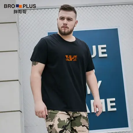 胖哥哥夏季大码短袖t恤男潮牌加肥加大宽松休闲纯棉上衣高街体恤图片