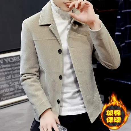 男士冬季加棉保暖防水貂毛外套青年休闲帅气百搭上衣潮流加厚夹克商品大图