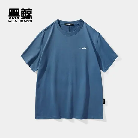 黑鲸HLAJEANS海澜之家旗下潮牌印花短袖T恤微阔圆领休闲短t男商品大图