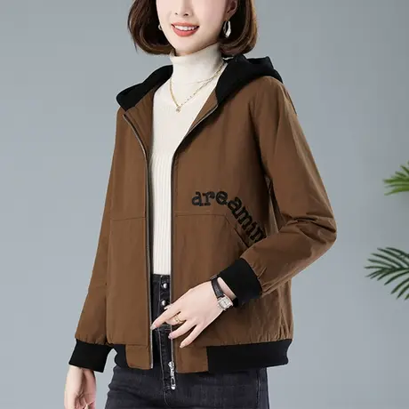 中年妈妈休闲加绒连帽外套女冬装宽松加大码女装洋气减龄显瘦上衣图片