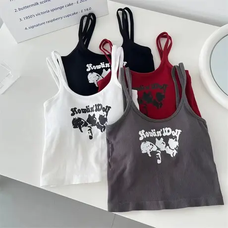 吊带小背心春夏针织衫毛衣内搭打底衫女美背外穿运动无袖短款上衣商品大图