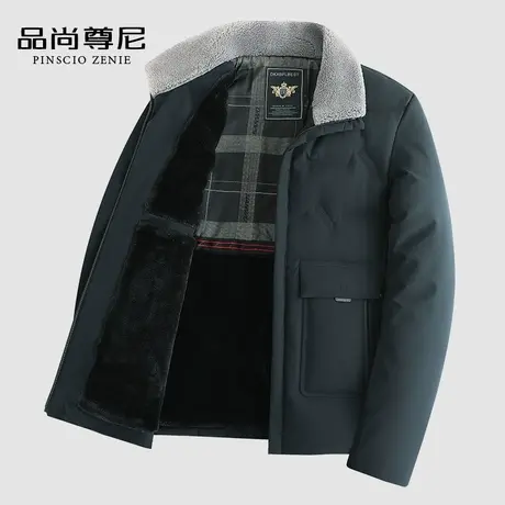 男士羽绒棉服冬季加绒加厚翻领工装大口袋棉衣外套中老年爸爸冬装商品大图