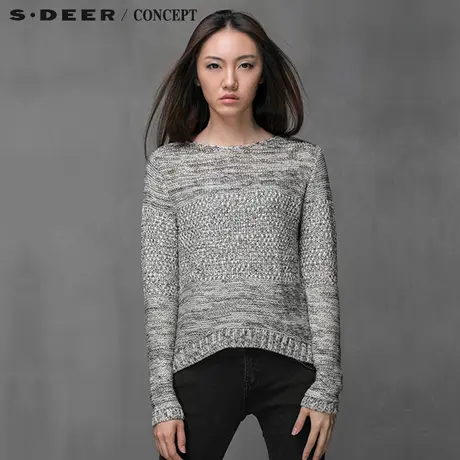 S·🌬DEER＼�ONCEPT【🌮上新】🌯圣迪奥女秋装圆领混色针织衫4383508图片