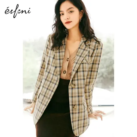 【🔳直播限时秒杀】🔴伊芙丽炸接小西服港风休闲廓型复古通勤西装外套图片