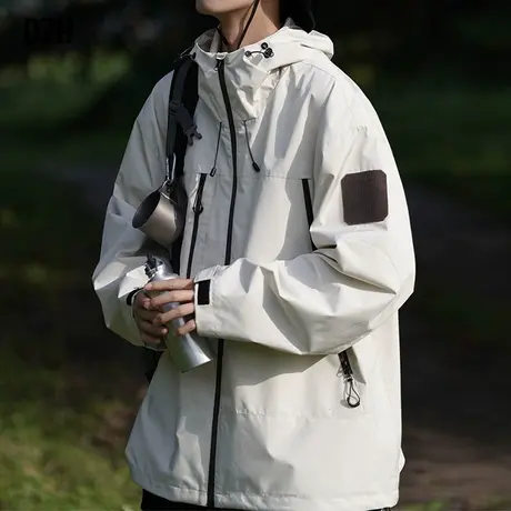 青少年工装机能夹克男春季连帽2024新款痞帅高级感男装外套冲锋衣图片