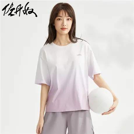 佐丹奴T恤女装纯棉针织印花渐变宽松圆领短袖T恤 05323214商品大图