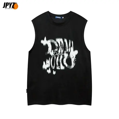 无袖打底背心男夏季新款潮牌运动坎肩短袖T恤健身篮球宽松上衣服图片