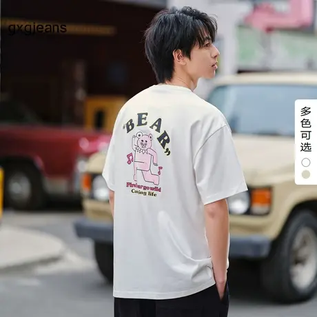 gxg.jeans男装2024年夏季新款圆领短袖T恤JFD14400051图片