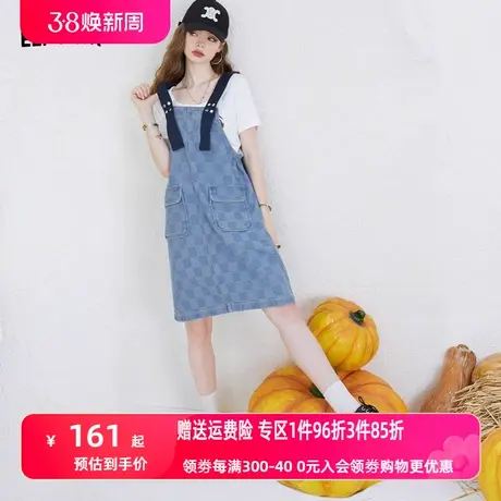 妖精的口袋牛仔连衣裙女2023夏季新款美式宽松显瘦背带休闲裙子潮商品大图