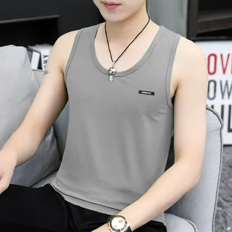 莫代尔背心男夏季外穿篮球健身跨栏运动坎肩冰丝速干无袖t恤吊带商品大图