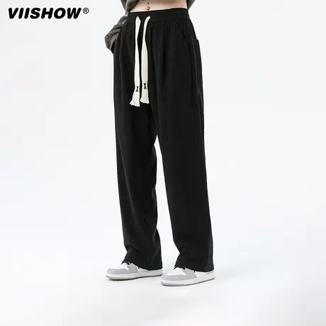 VIISHOW灯芯绒裤子男垂感宽松直筒休闲裤美式街头ins潮牌运动长裤商品大图