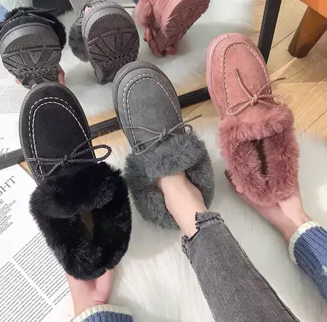 2023冬季新款冬鞋保暖加绒百搭韩版雪地靴女短筒短靴平底学生棉鞋商品大图