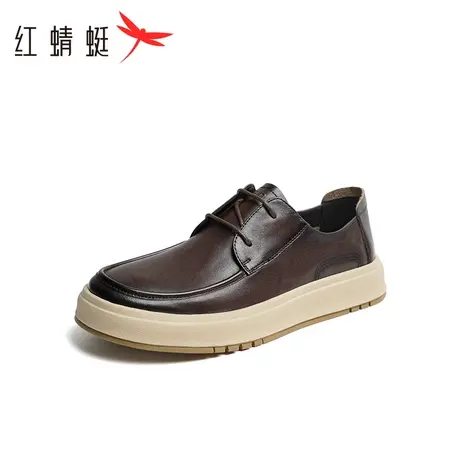 【好物体验专享】红蜻蜓休闲鞋男2024春季新款真皮时尚厚底男皮鞋图片