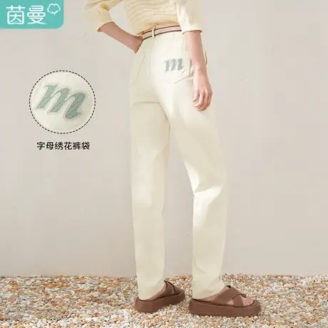 【商场同款】茵曼显瘦直筒休闲裤女2023夏季新款通勤纯棉宽松裤子图片