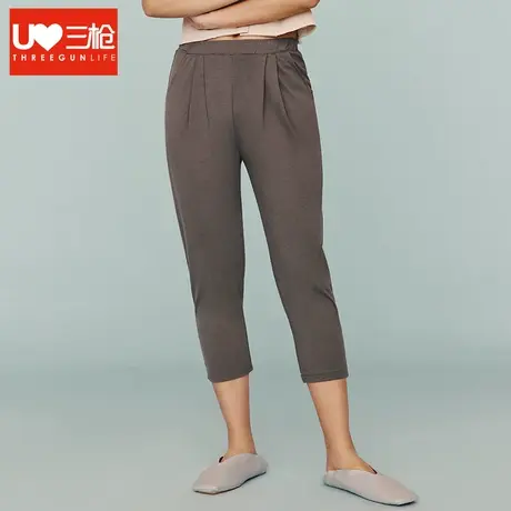 三枪睡裤女春夏抗菌密棉中腰女士外穿家居裤薄款大码休闲裤七分裤图片