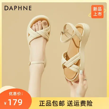 达芙妮罗马凉鞋女2023年夏季新款软底厚底舒适时尚女鞋百搭沙滩鞋图片
