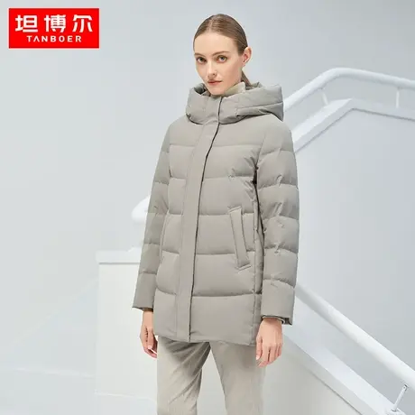 【商场同款】坦博尔妈妈款羽绒服女中长款2022年新款外套TB331526商品大图