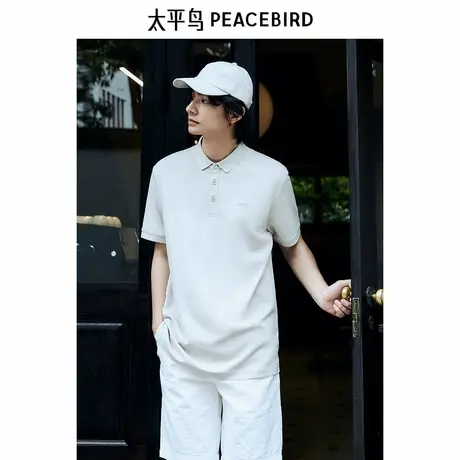 太平鸟男装 刺绣索罗娜凉感休闲polo衫男B1COE2158图片