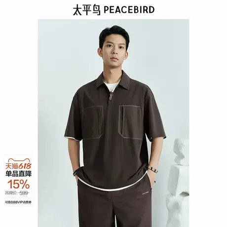 【商场同款】太平鸟男装新精英POLO衫宽松短袖翻领T恤B2COF2170 &图片