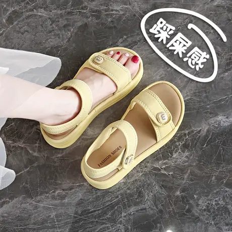 魔术贴休闲凉鞋女夏季学生鞋2025新款配裙子不累脚百搭沙滩鞋34码商品大图