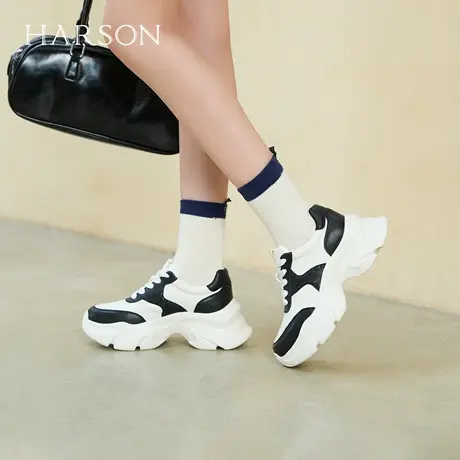 哈森增高老爹鞋女2025秋季新款舒适百搭休闲鞋HWCL250109商品大图