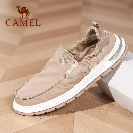 Camel/骆驼男鞋2025新款软底舒适厚底休闲鞋一脚蹬套脚男士布鞋商品大图