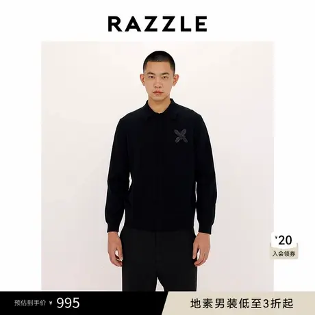 RAZZLE 地素男装黑色秋季针织开衫外套商品大图