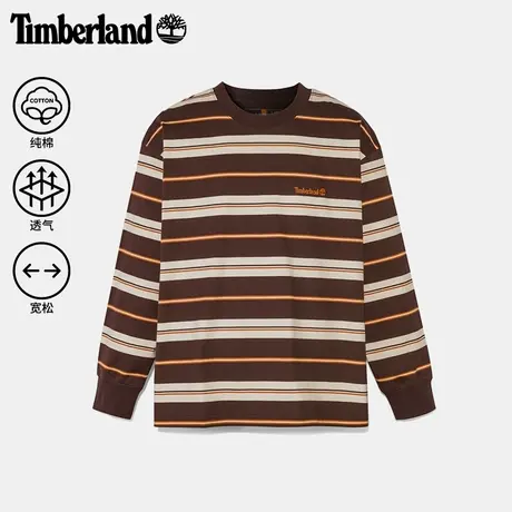 Timberland添柏岚官方男款长袖条纹T恤新款舒适透气宽松加厚A5RSM图片