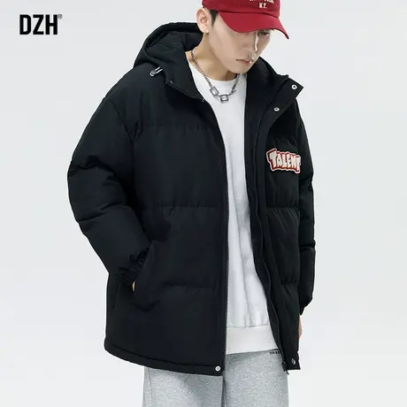 青少年黑色棉服美式棉衣男2023新款潮牌男装情侣外套冬季加厚棉袄商品大图
