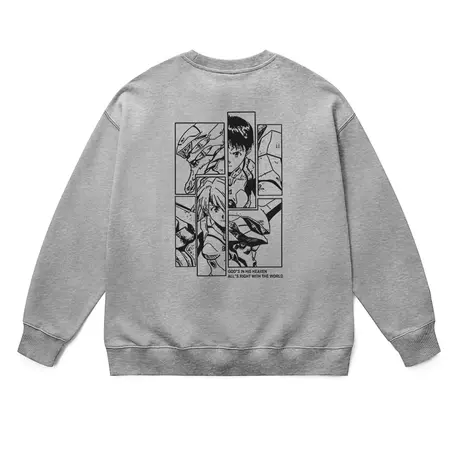 日系动漫EVA明日香卫衣简约印花落肩宽松男女潮流纯棉外套打底衫商品大图