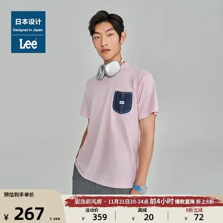 Lee日本设计23新品标准版牛仔口袋拼接多色男短袖T恤LMT00685图片