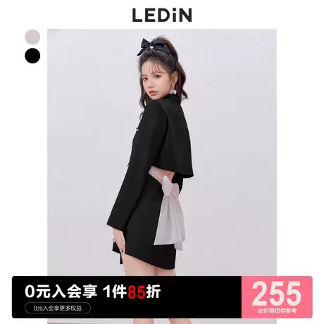 乐町甜美露腰西装裙休闲秋季新款女早秋通勤甜酷辣妹镂空连衣裙图片