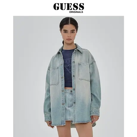 【38上新季】GUESS Originals  女设计感牛仔渐变长袖衬衫商品大图