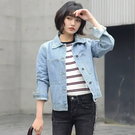 牛仔外套女宽松韩版港味春秋新款网红BF风学生短款上衣潮9309图片